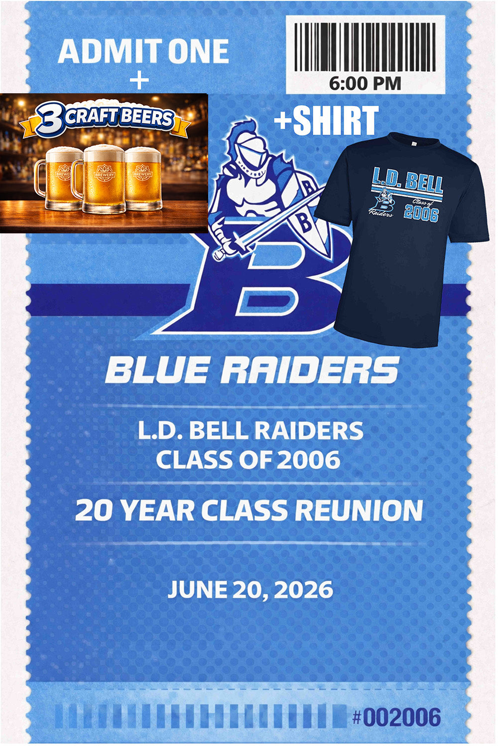 Reunion - Ticket + COMBO (3 Craft Beers+Shirt)
